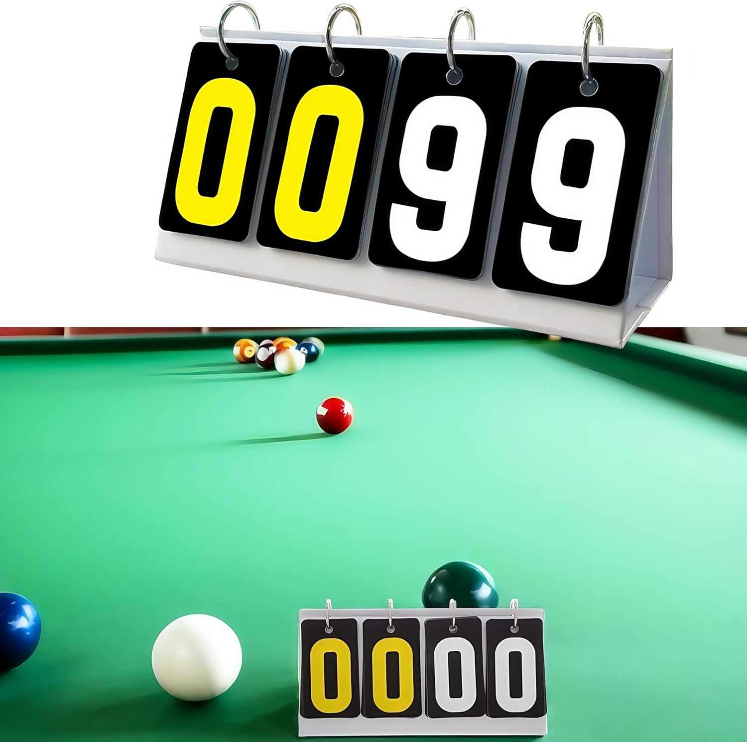 Portable Scoreboard,Manual Score Flip Cards,Softball, and Tennis Tabletop Scoreboard Flipper for Game Nights,Competitions,Table Tennis,Sports image number 1