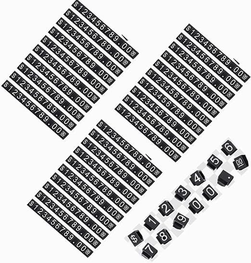 30 Sets Price Tag Cube Adjustable Tag Display Stand Label Letter Number Cube Pricing Label Stand Block Jewelry Price Tags for Retail Shop Jewelry image number 2