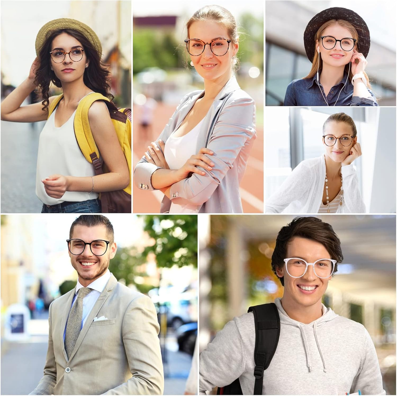 3 Pack Blue Light Blocking Glasses, round Frame, Light Weight Clear Lens, anti Glare, UV Protection, Unisex Adults Digital Device Users image number 6