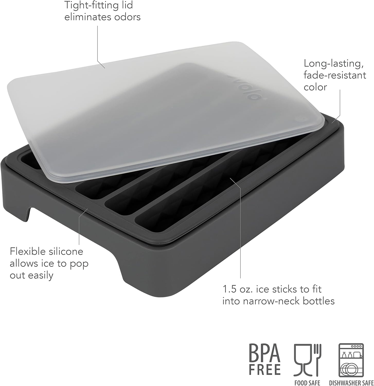 Tovolo Water Bottle Ice Tray - Charcoal image number 4