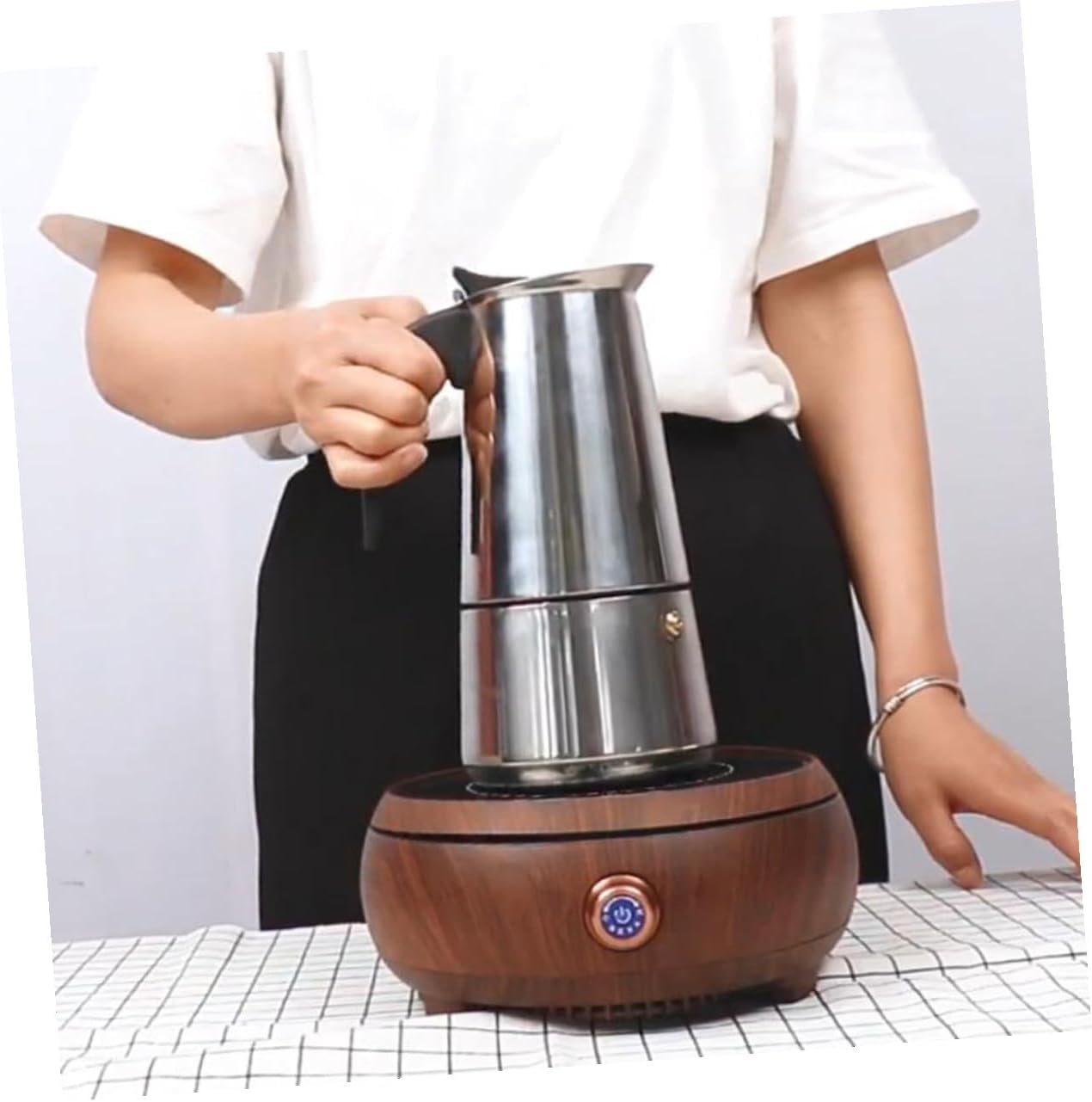 NOLITOY Stovetop Coffee Maker Stainless Steel Pot 9/12 Cups Portable Italian Espresso Maker Suitable for Induction and Other Heating Appliances Easy to Clean image number 3