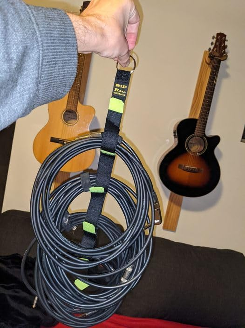 YELLOW MULTI PACK Easy to Use Cable Storage Organiser Strap. Tangle Free Portable Cable Management. Music Electrical Computer. KEEPS ALL TYPES of CABLES SEPARATE ORGANISED TIDY & TANGLE FREE image number 1