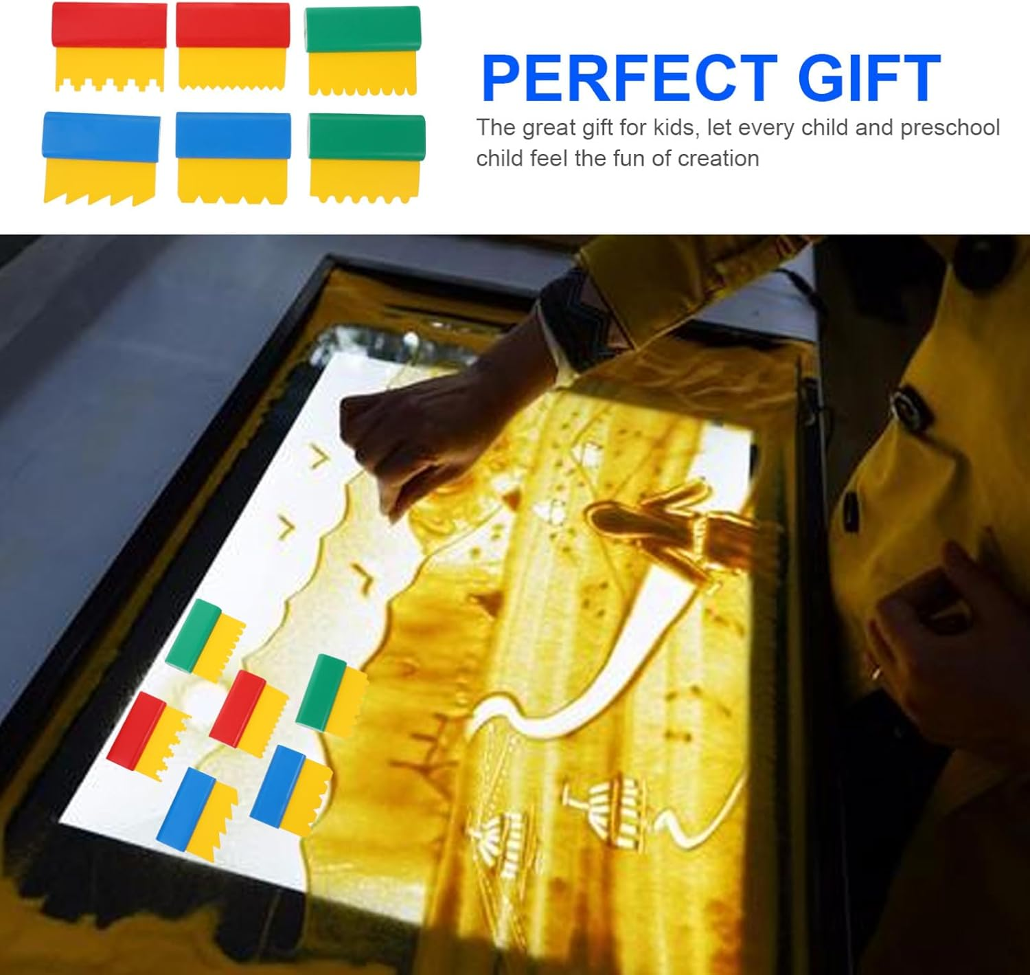 6Pcs Boys and Girls Painting Tools Diy Line Graffiti Scrapers Creative Art Drawing Painting for Boy Girl School Supplies Childrens Paint Brushes image number 3