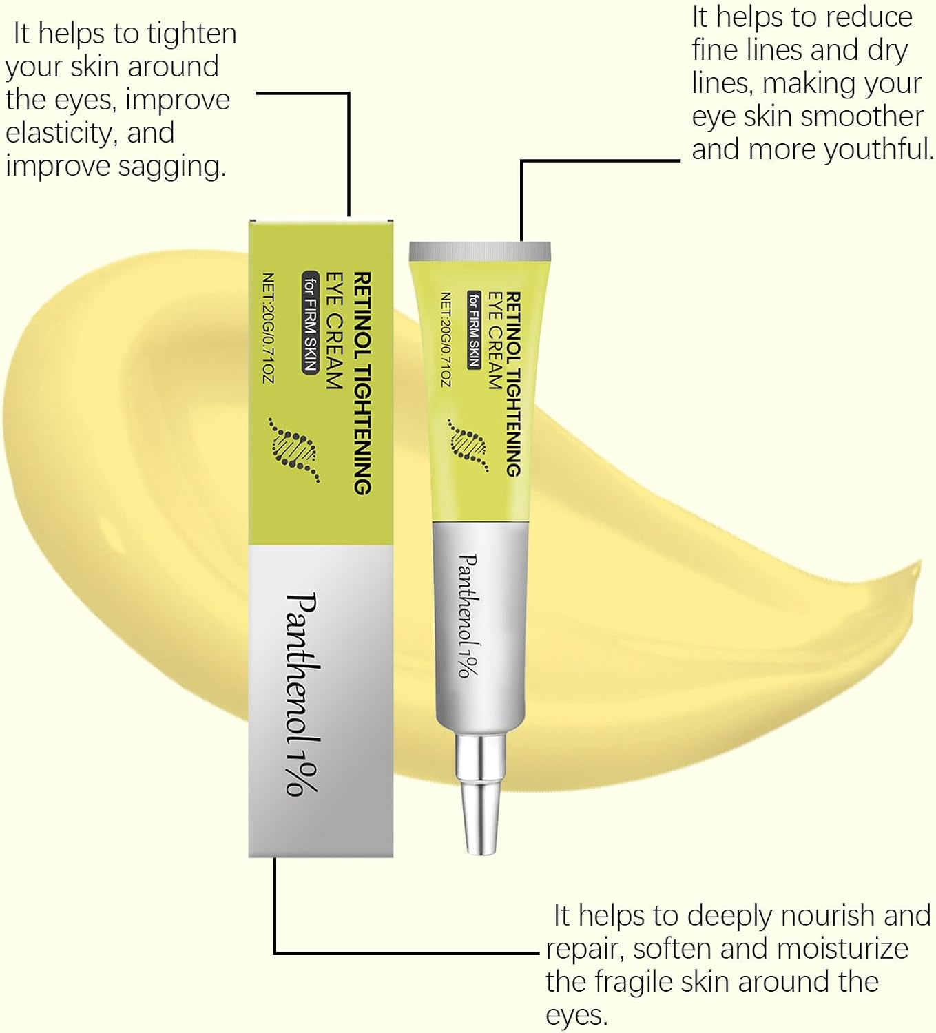 Retinal Shot Tightening Booster, Brightening Eye Treatment for Dark Circles, Long-Lasting Hydration and Moisturizing, Refreshing Formulated, Non-Greasy for All Skin Types (1Pcs) - 1Pcs image number 2