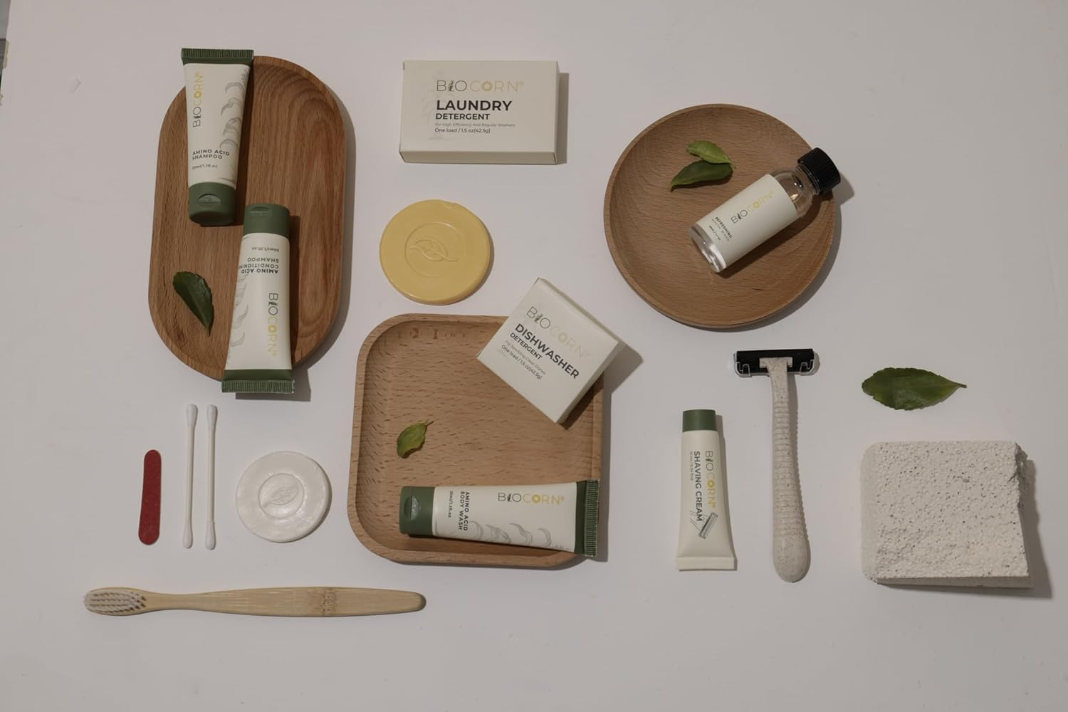 BIO CORN Travel Size Shampoo and Conditioner 2 in 1, Hotel Toiletries Bulk (200 Pack, 1.1Oz/30Ml) ，Degradable Tube -Cornstarch Material