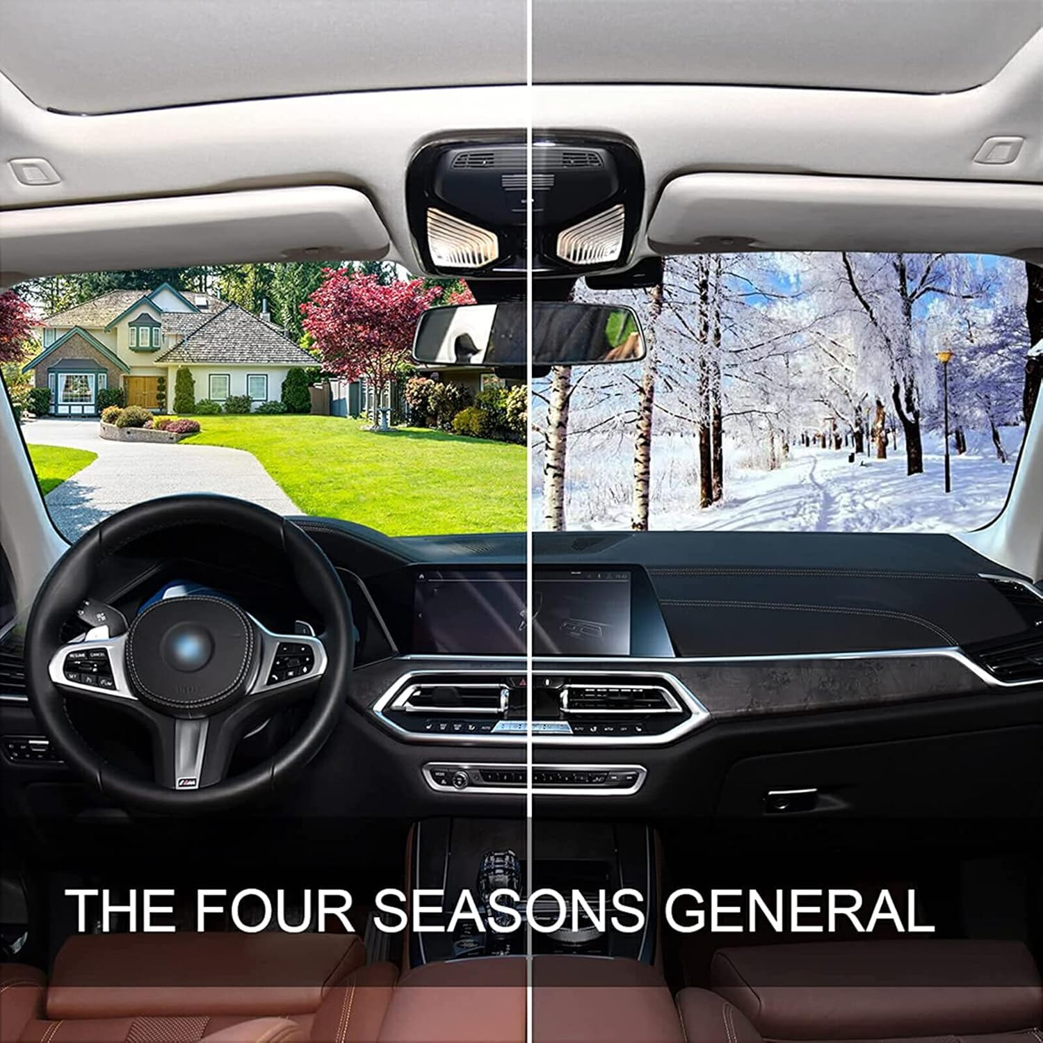 Cherry Blossoms Peacock Retro Pattern Car Windshield Sun Shade Front Windshield Sun Shade Keep Vehicle Cool image number 3