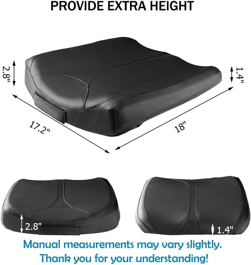 Leather Car Memory Foam Heightening Seat Cushion for Short People Driving, Hip(Coccyx/Tailbone) and Lower Back Pain Relief Butt Pillows, Adult Booster Seat for Car,Truck,Suv, Office Chair. - Gray Mesh image number 5