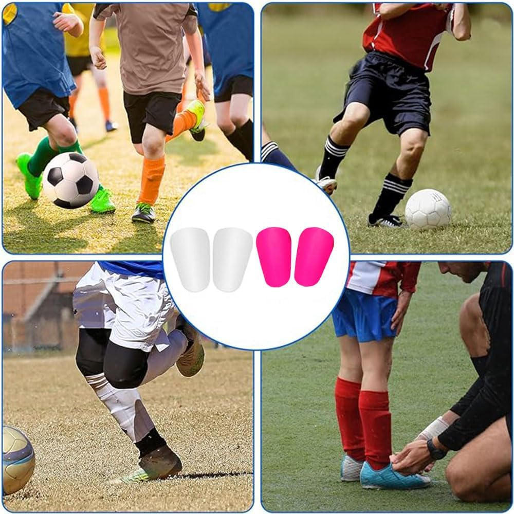 4Pcs Mini Football Shin Pads,3.15X2.16In Comfortable Small Football Shin Pads Protective Equipment for All Ages Boys Girls Women Men Wear image number 3
