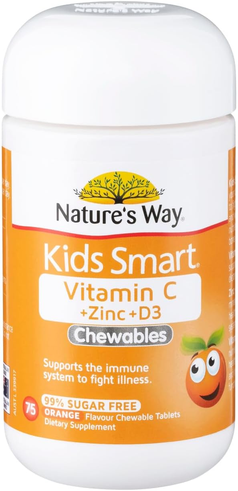 Nature'S Way Kids Smart Vitamin C Zinc and D3 75 Tablets image number 2