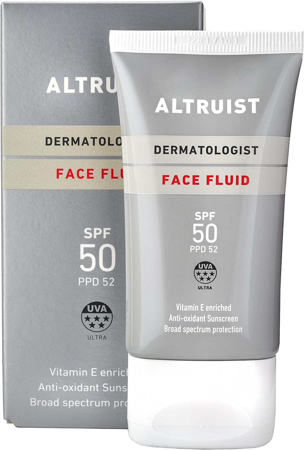 Altruist Dermatologist Sunscreen Fluid SPF &ndash; Superior 5Star UVA Protection by Dr Andrew Birnie Premium Antioxidant Face Protection, White, Unscented, 50 Millilitre image number 2