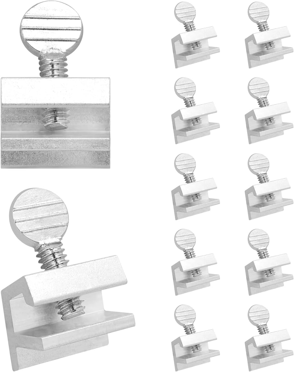 Adjustable Sliding Window Safety Locks 12 PCS No Drilling Required Easy to Install Security Lock for HOM Bedroom Bathroom Windows（Silver image number 2