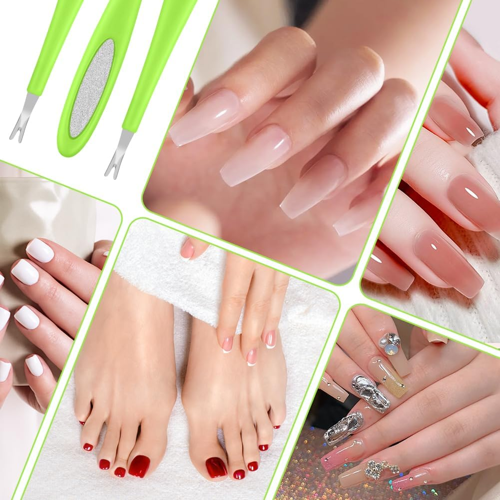 Alaoo Pack of 4 Cuticle Pushers, Cuticle Trimmer for Women, Cuticle Pusher Gentle for Nail Bed, Plastic Handle, Cuticle Pusher, Nail Art Tools for Processing Cuticle, Manicure, Green image number 6