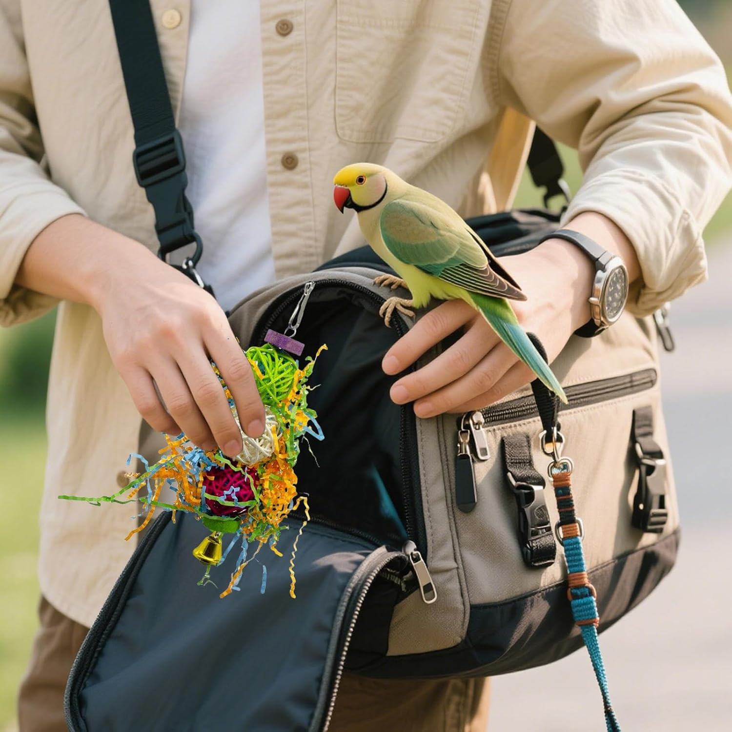 Nybhyjka Bird Foraging Toys | Cockatiel Foraging Toys, Supplies Colorful Chew Play Set for Cage Climbing Perches Hangers Lovebirds Daily Training inside Home Holidays image number 4