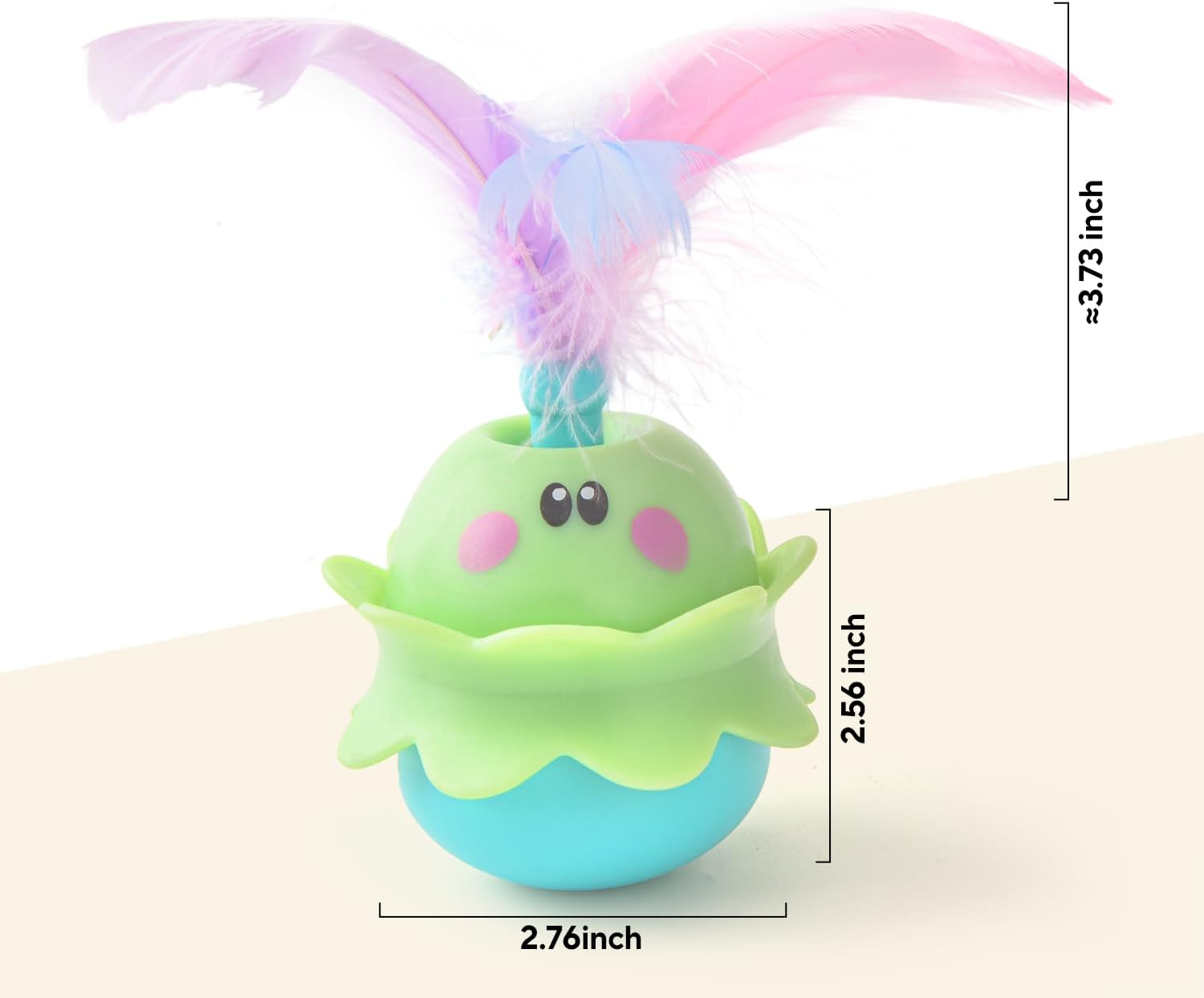 LIFLIX Interactive Automatic Cat Feather Toy, Rotating with LED Light, Electronic Chirping Toy for Indoor Cats, Rechargeable, Green image number 3