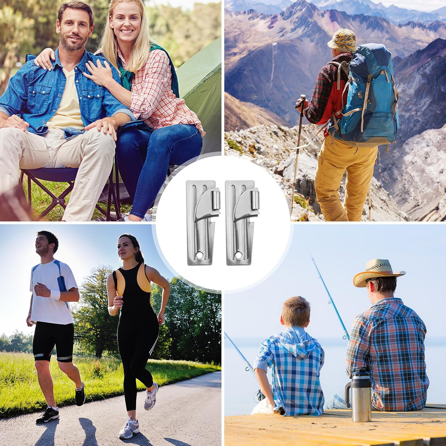 16Pcs P51 Can Openers, Stainless Steel Military Can Opener with Chains Manual Camping Can Opener Portable Emergency Can Opener Practical Survival Can Opener for Outdoor Travel Camping image number 5