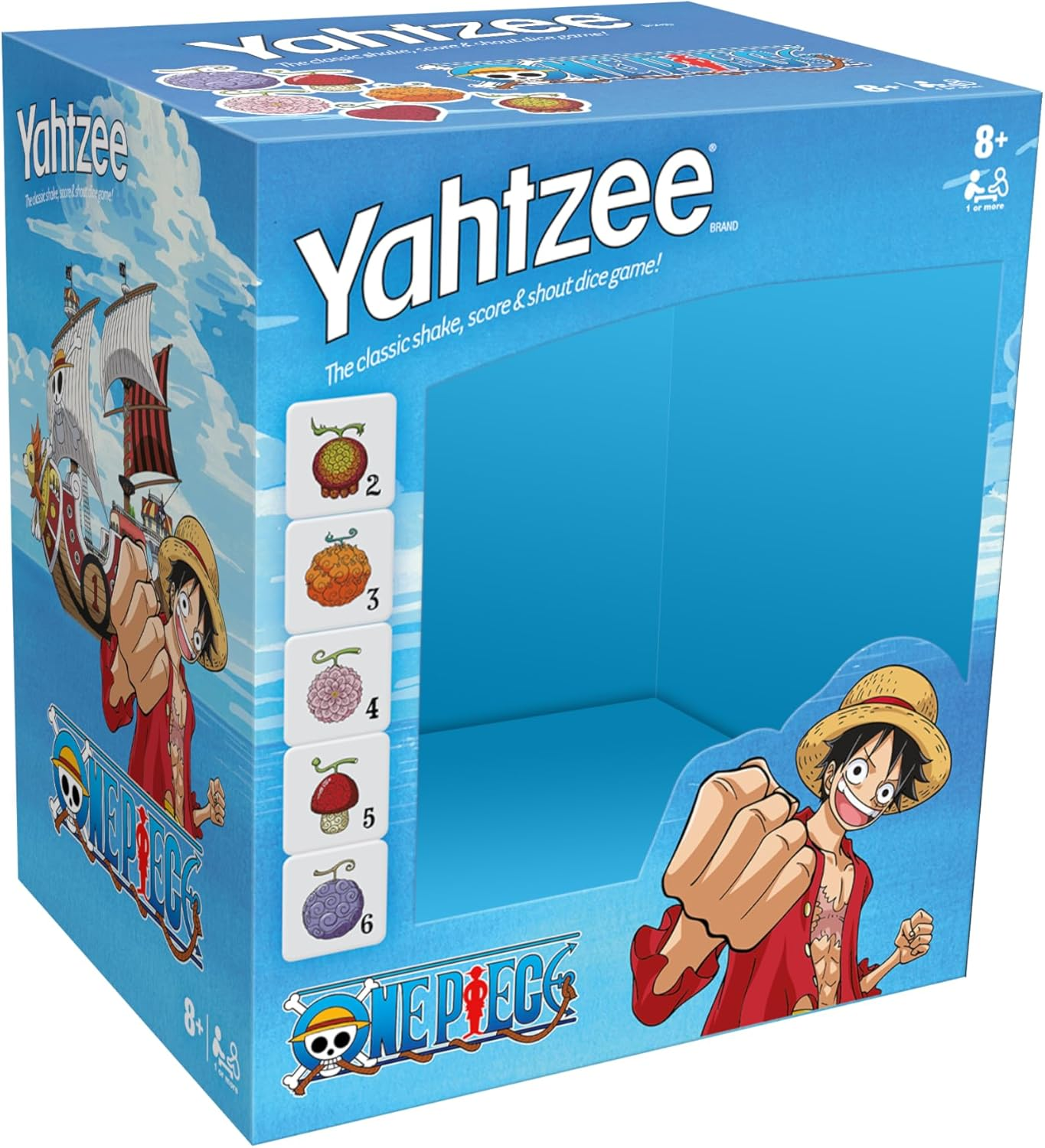 Winning Moves Yahtzee One Piece Edition - Classic & Fun Dice Game from the World of One Piece - Strategic Family Travel Game - 1+ Players Aged 8+