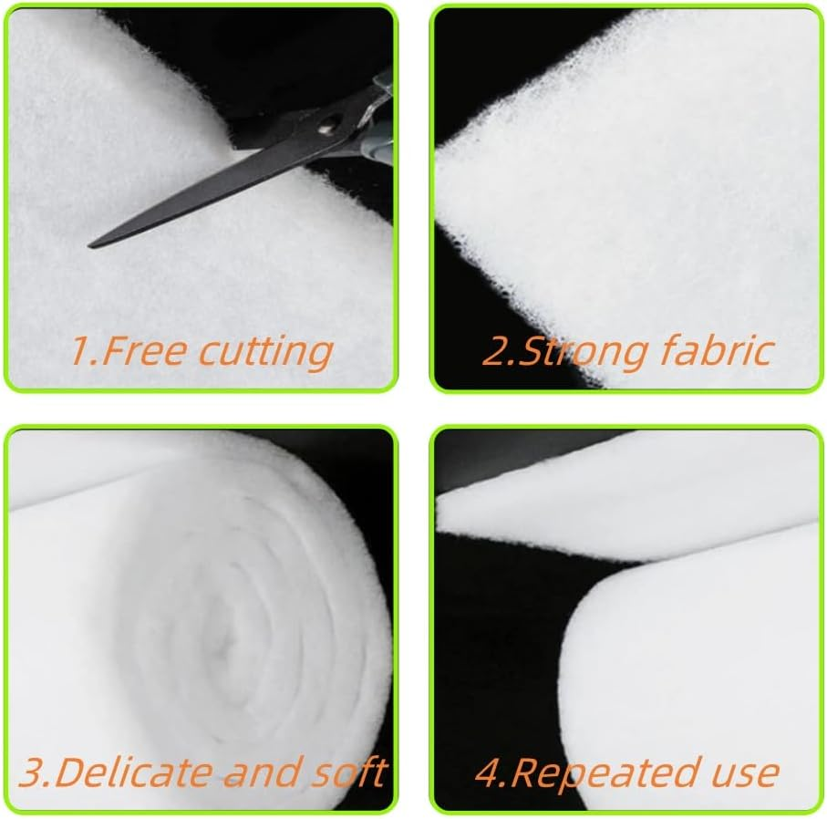 GYWHOOFT 2 PCS Aquarium Filter Sponge Mat, 1M X 12Cm Fish Tank Filter Sponge Pre-Filter Foam Roll Biochemical Reusable Filter Cotton Pad Cut to Fit Most Fish Tank Water Cleaning Supplies