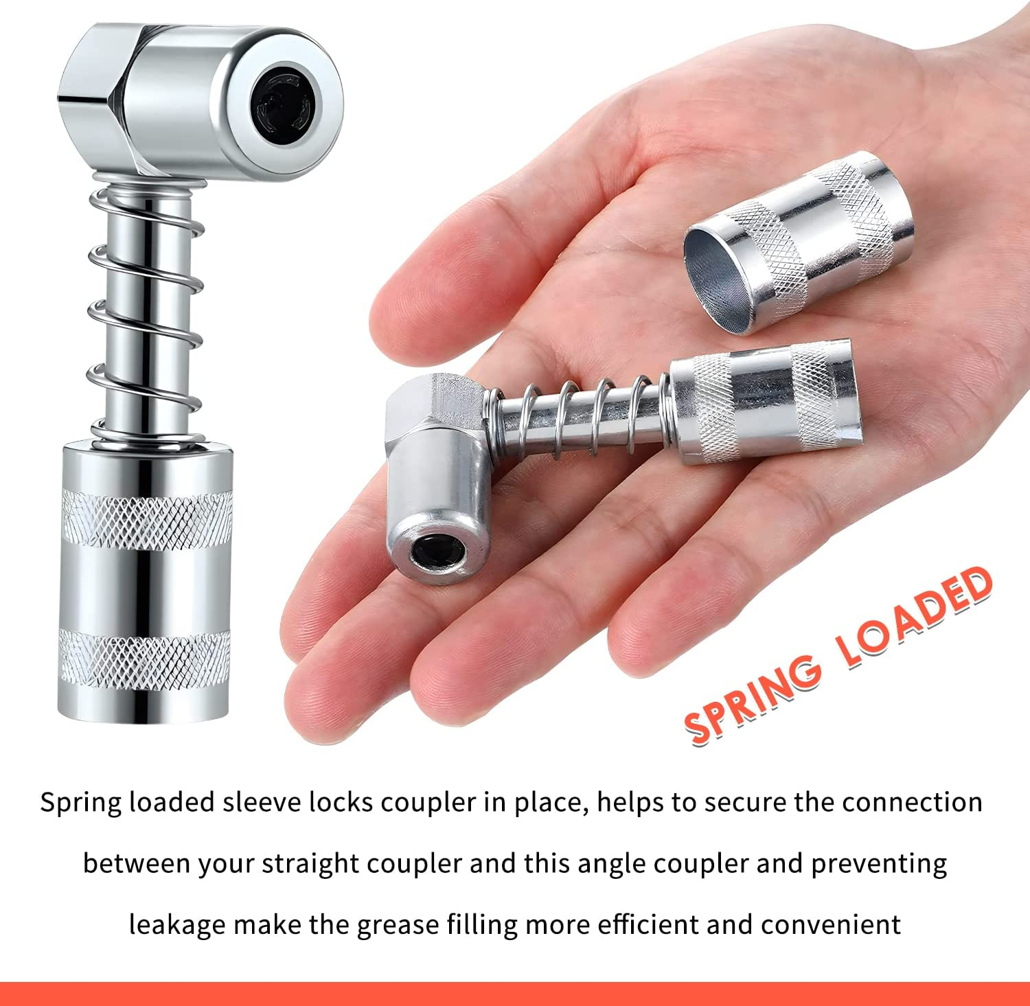 Grease Nozzle Grease,90 Degree Grease Gun Coupler with Sleeve 3 Grease Tool Grease Gun Accessory image number 5