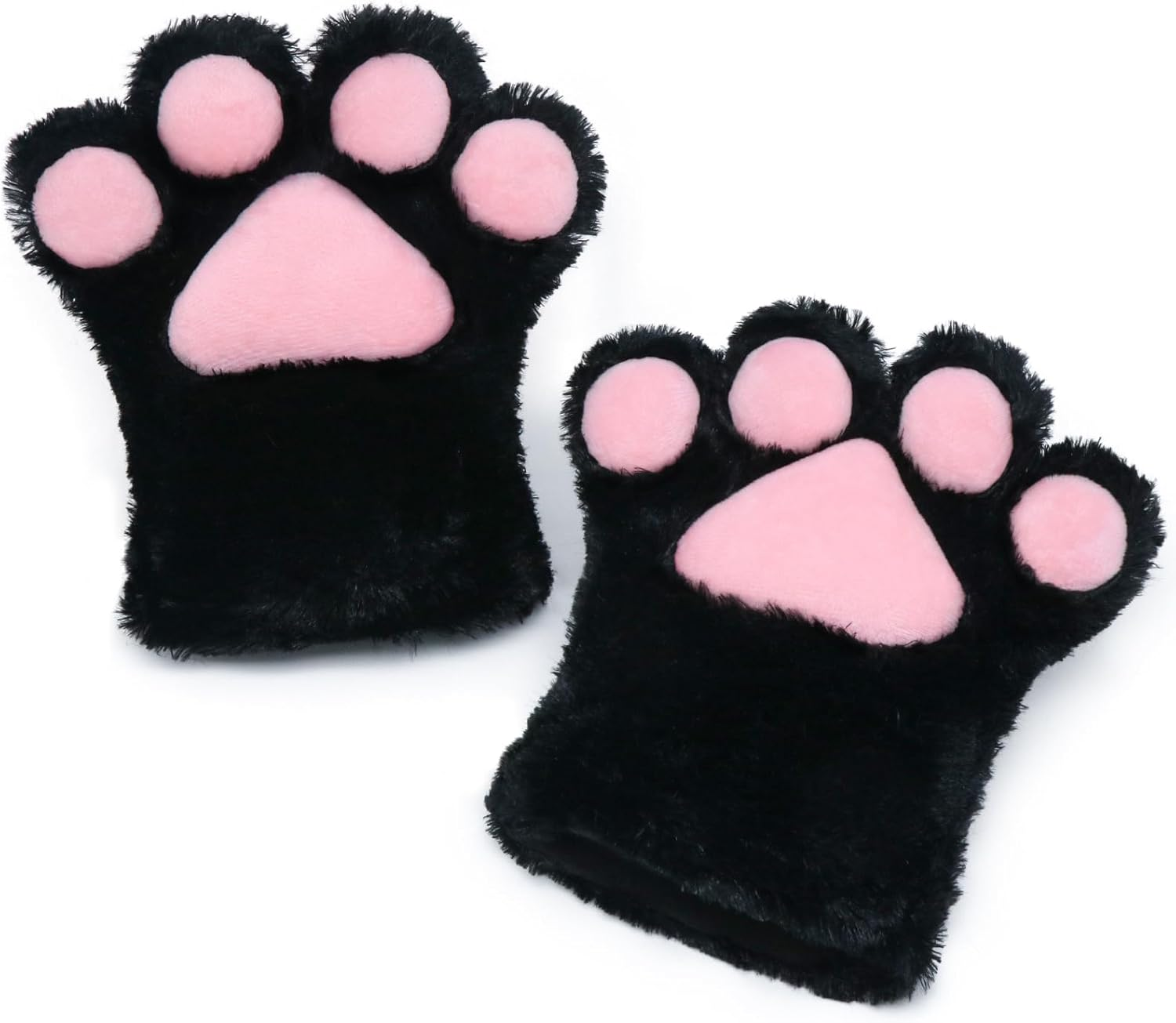 Cosplay Animal Fluffy Cat Fursuit Paws Claws Gloves Costume Accessories for Adults