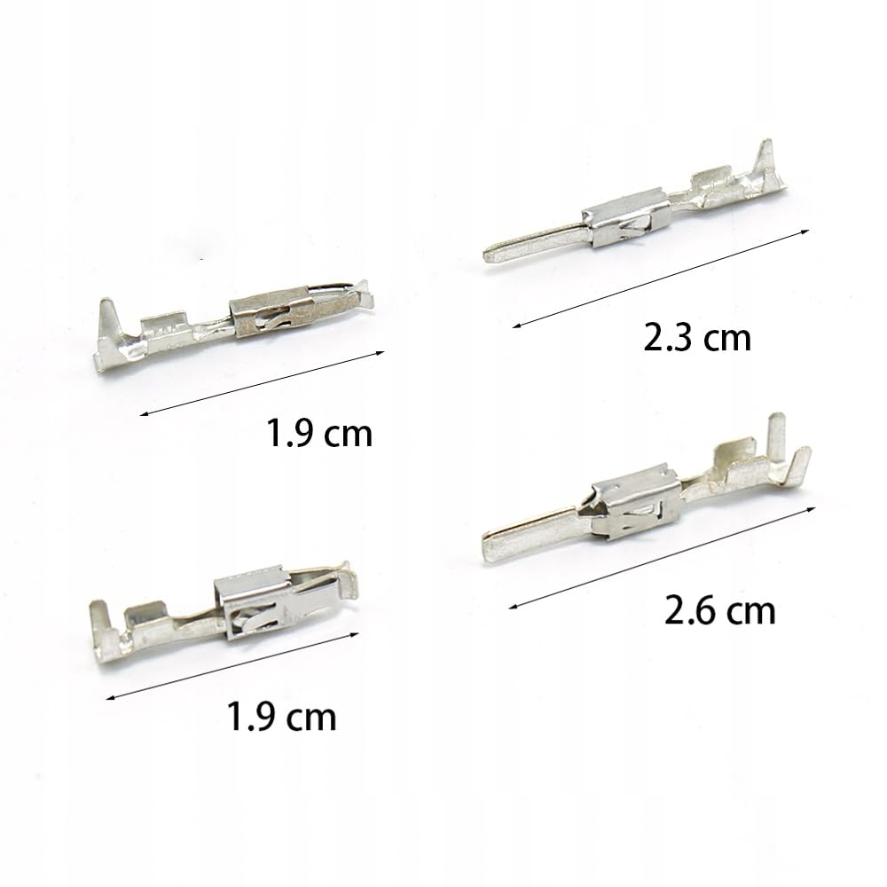 Aikoolwer Connector Pins Crimped Terminal Automotive Car Kit Electrical 1/1.5/1.8/2.2/2.8/3.5Mm Motorcycle ATV Wire Removal Non-Insulated Plug Male Female Crimp Set image number 5