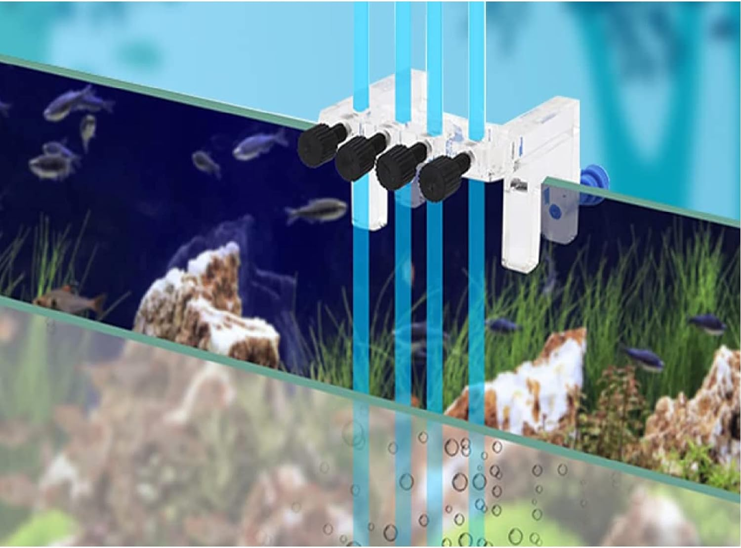 Aquarium Tube Fixture Holder, Acrylic Aquarium Soft Tube Fixture Holder Aquarium Tube Holder Tubling for Holding Pump Air Pump Soft Hose image number 3