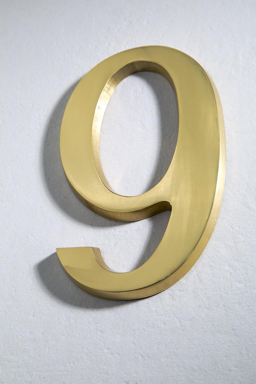 HUBER House Number 6/9 Brass 20 Cm I House Number for Home and Door I House Number XL I House Number Plaque in Elegant Brass 3D Design, Glossy image number 4