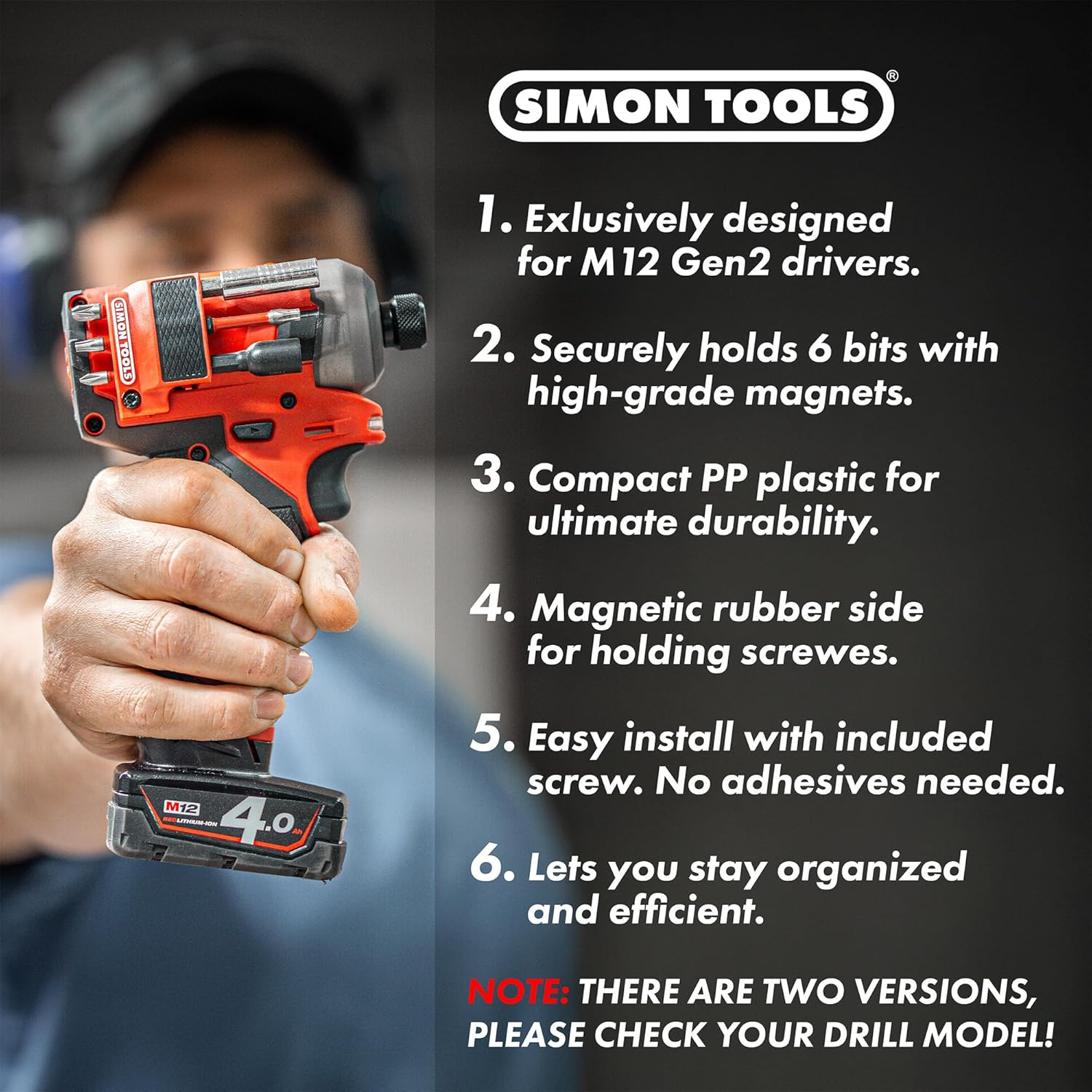 Simon Tools Magnetic Bit Holder for Milwaukee M12 Gen 2 Impact Driver & Drill - Milwaukee Bit Holder for M12 image number 2