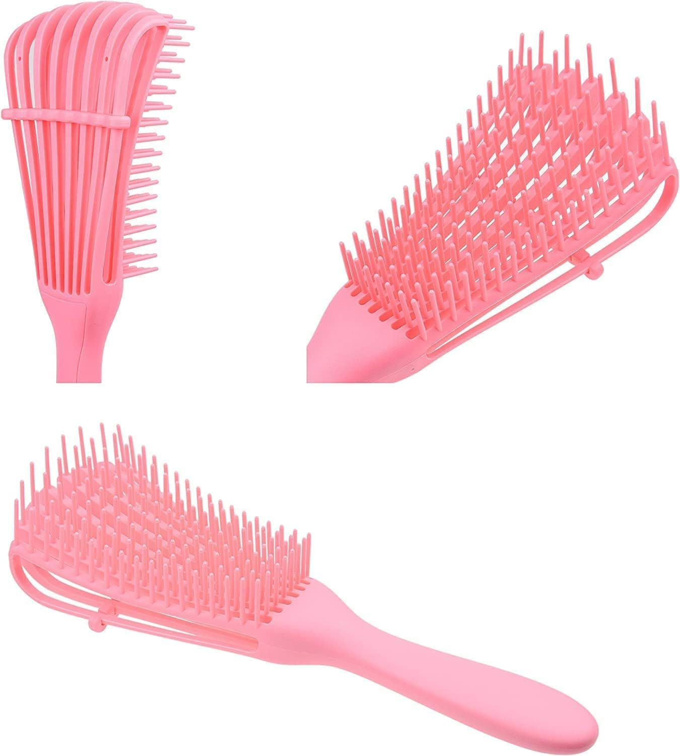 Detangling Brush./Hair Detangler Hair Brush for Curly Hair, EZ Detangler Hair Brush, Detangler Brush for Afro 3A to 4C Kinky Wavy/Curly/Coily/Wet/Dry/Oil/Thick/Long Hair (Pink) - Black image number 7