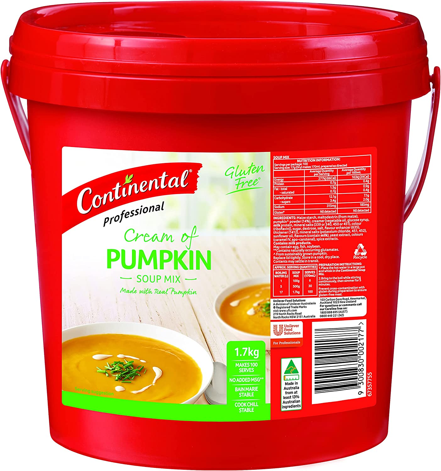 Continental Professional Soup Mix, Cream of Pumpkin 1.7KG image number 1