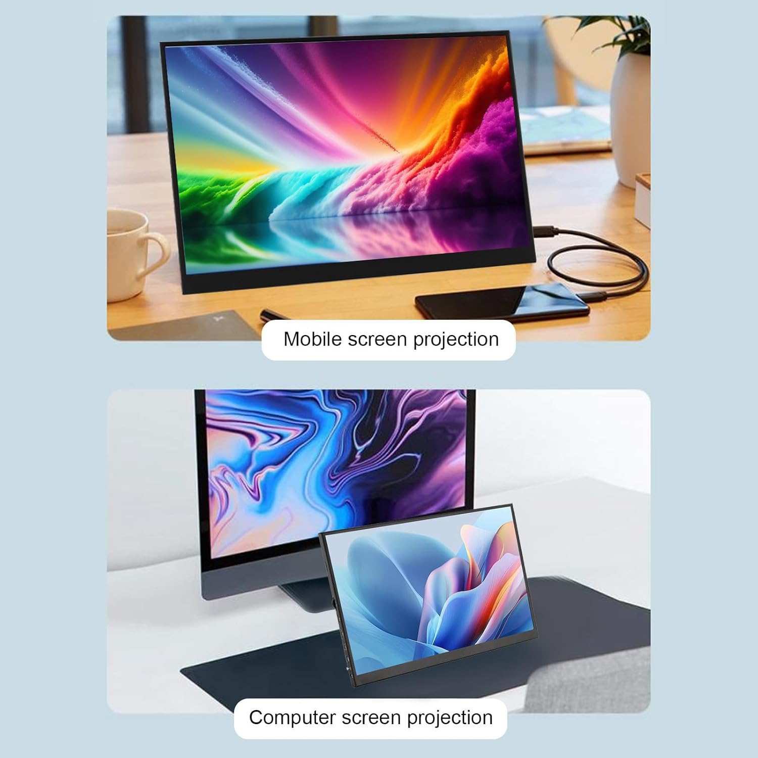 11 Inch Portable Monitor, FHD 2160X1440 USB C Computer Display, HDR IPS Gaming Monitor with Dual Speaker & 3.5Mm Port, External Monitor for Laptop/Pc/Phone/Ios Tablets (Without image number 5