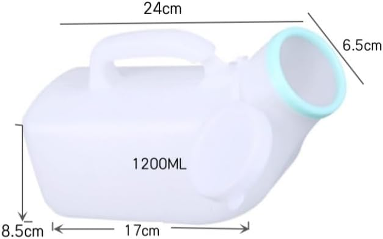 1200Ml Portable Urinal for Men,Large Capacity Urine Bottle with Lid, Easy-To-Use Pee Bottle for Elderly, Travel & Night Use, Clear Measurement Markings, Anti-Spill Design, Lightweight & Durable with Handle,Perfect for Those with Limited Access to Toilets(White） image number 5