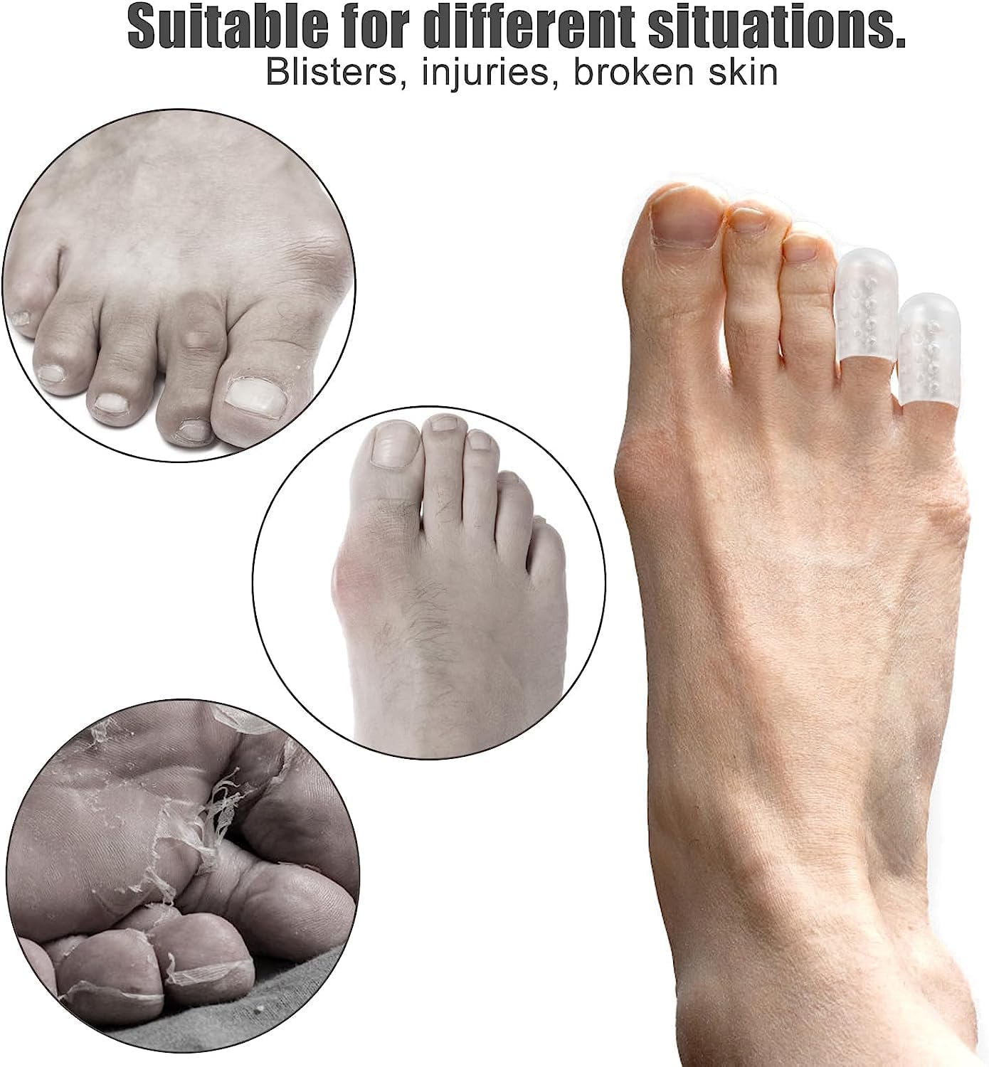 50Pcs Silicone Anti-Friction Toe Protector,Breathable Gel Toe Cap Silicone Toe Cover Sleeves,Toe Cover Breathable Silicone Toe Protector,Breathable Toe Protector Gel Toe Cap,Silicone Toe Cover Toe Pad image number 4