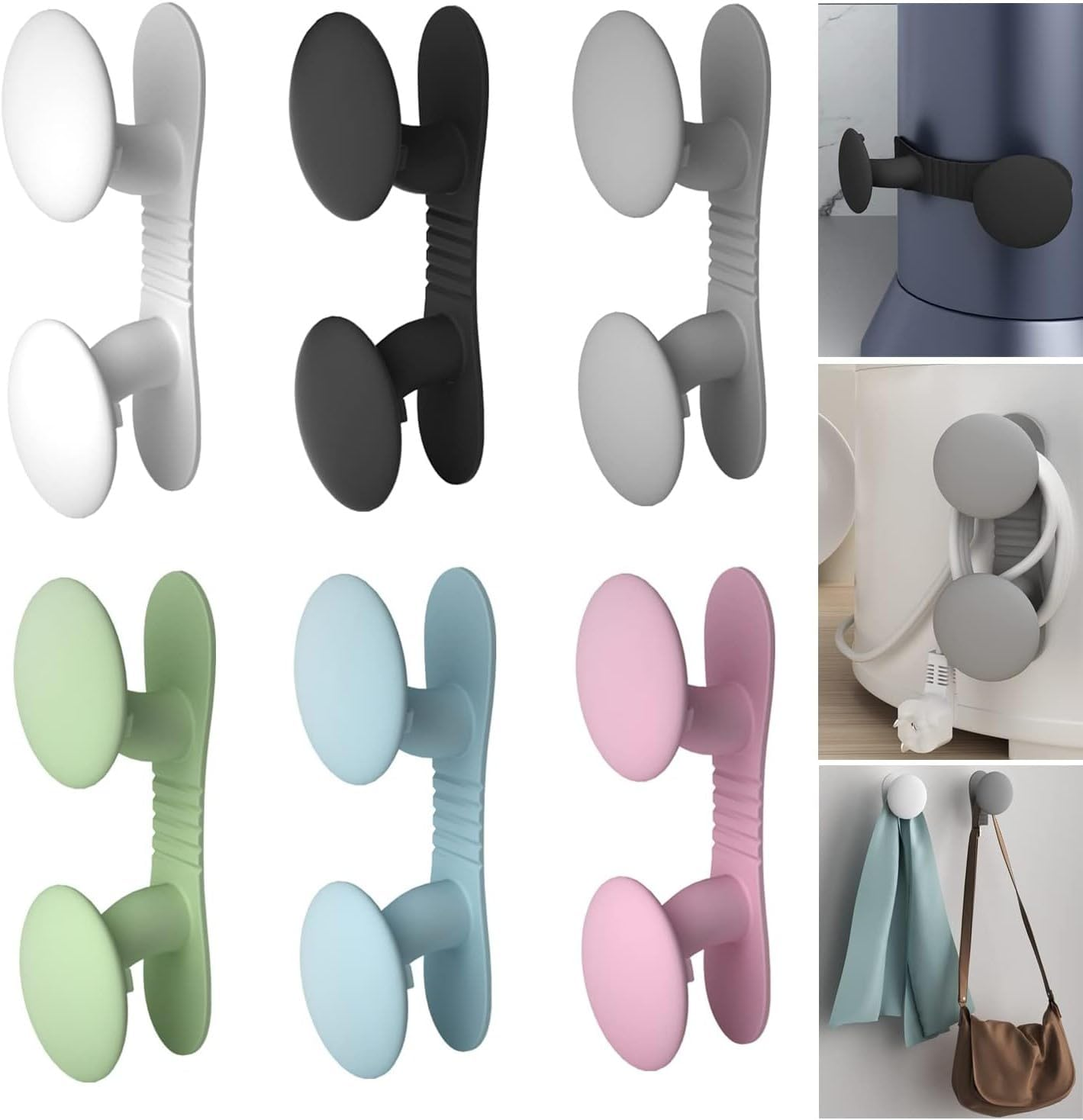 6 Pack Cord Organizer for Appliances, Cord Holder Cord Wrap Cable Organizer Stick on Flat or round Surface Multifunctional Adhesive Hooks for Small Kitchen Appliances, Blenders, Coffee Maker (6Colors) image number 4