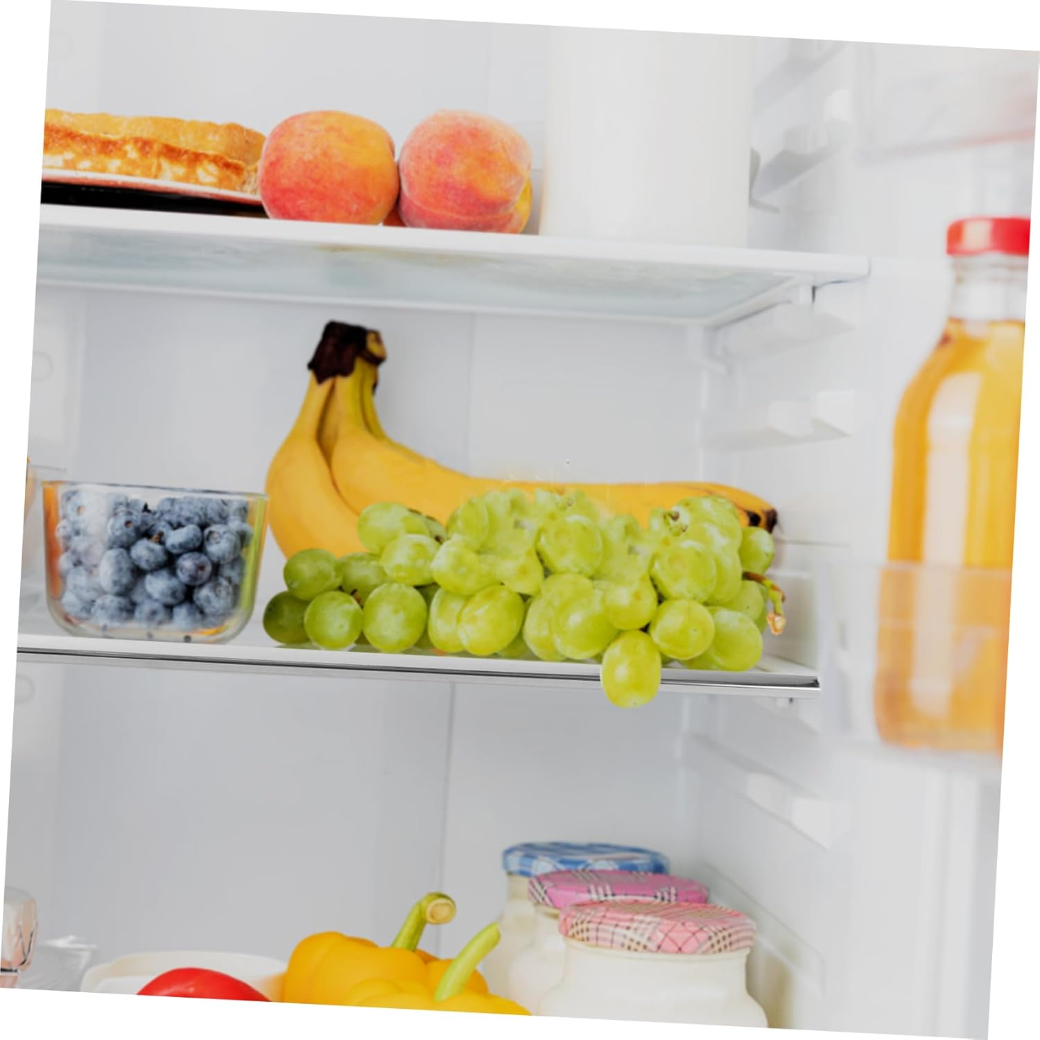 SHINEOFI Household Glass Fridge Shelf Insert Tempered Glass Divider for Organized Storage Easy Install Kitchen Accessory Fits Refrigerators Fridge Crisper Shelf