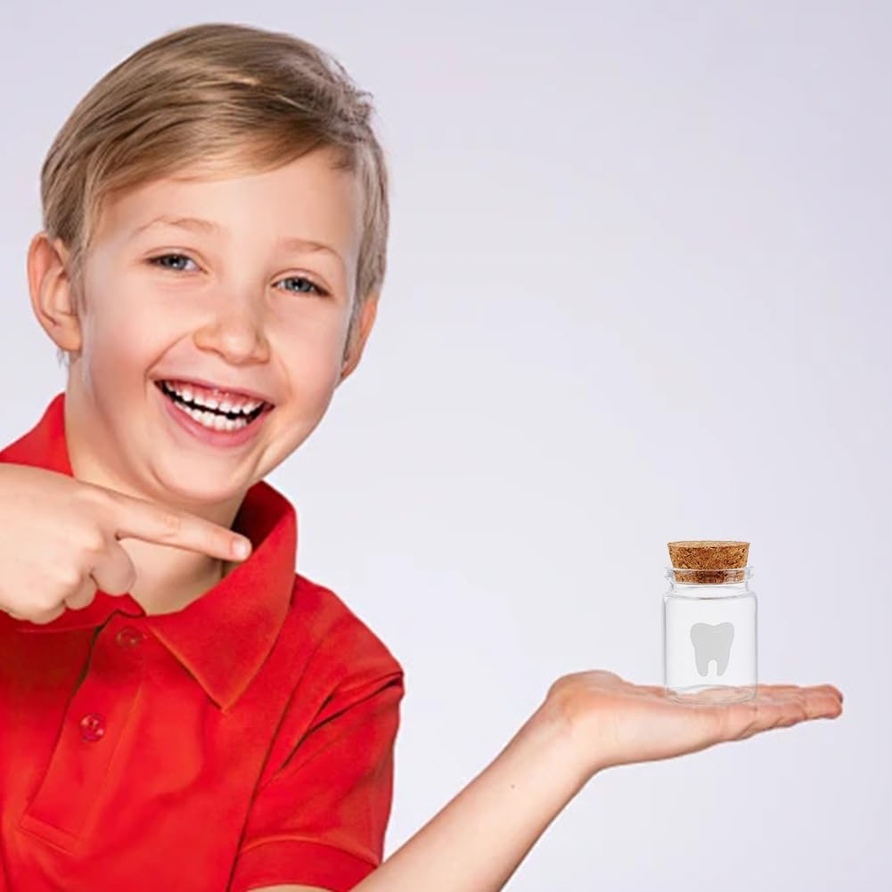 Arricraft 2 Pcs Tooth Fairy Bag Sets with 2 Small Glass Bottles, Baby Tooth Holder Teeth Keepsake Boxs for Lost Teeth for Boys