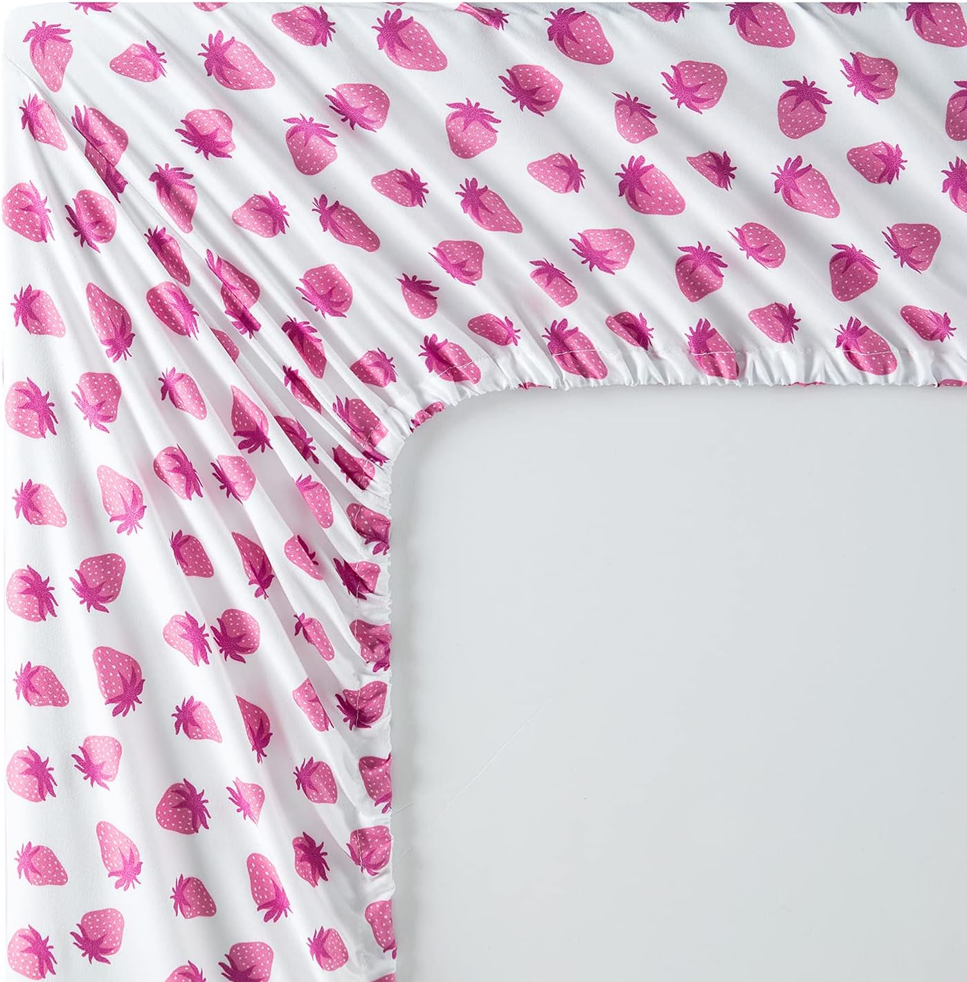 Vonty Kids Twin Sheet Set Strawberry Brushed Microfiber Bed Sheet for Boys & Girls, Ultra Soft & Easy to Wash (1 Fitted Sheet + 1 Flat Sheet + 1 Pillowcase) image number 2