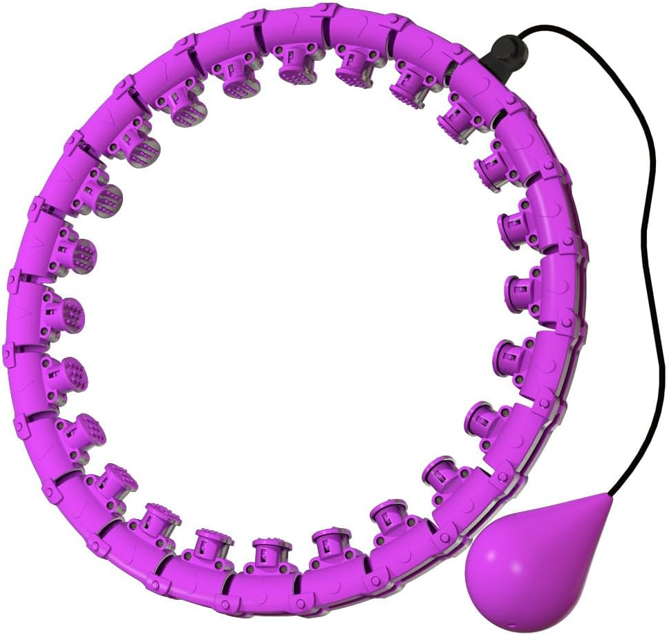 Weighted Hula Infinity Fitness Hoop for Adult Weight Loss, 2 in 1 Smart Fitness Workout Hula Circle Hoops with 28 Detachable Knots, Exercise Fit Hoop Suitable for Women and Beginners