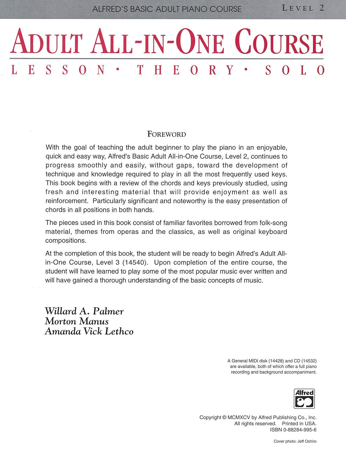 Alfred'S Basic Adult All-In-One Piano Course image number 1