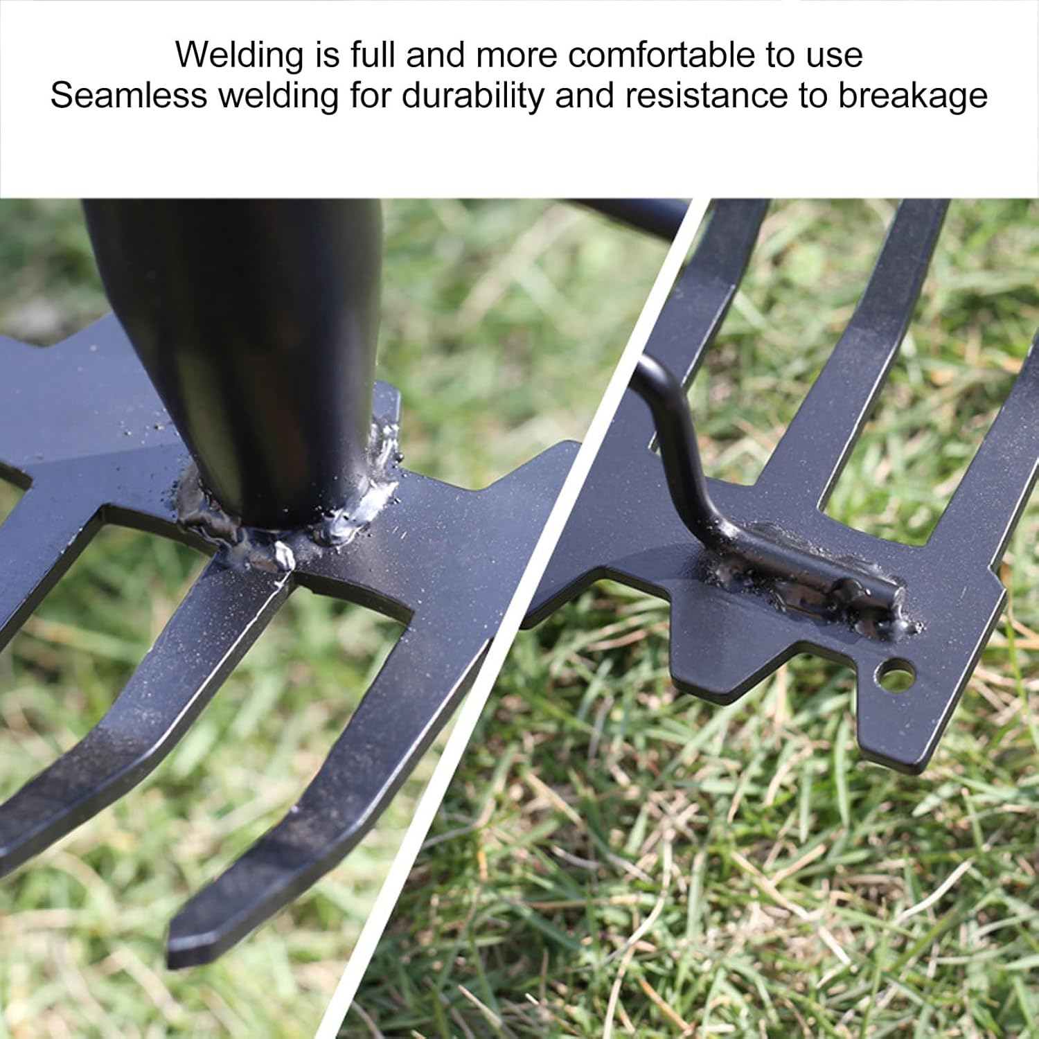 Garden Rake, 17 Tines Multifunctional Adjustable Detachable Metal Headrake Tool for Loosening Soil Gathering Leaf, Metal Head Rake Tool image number 4