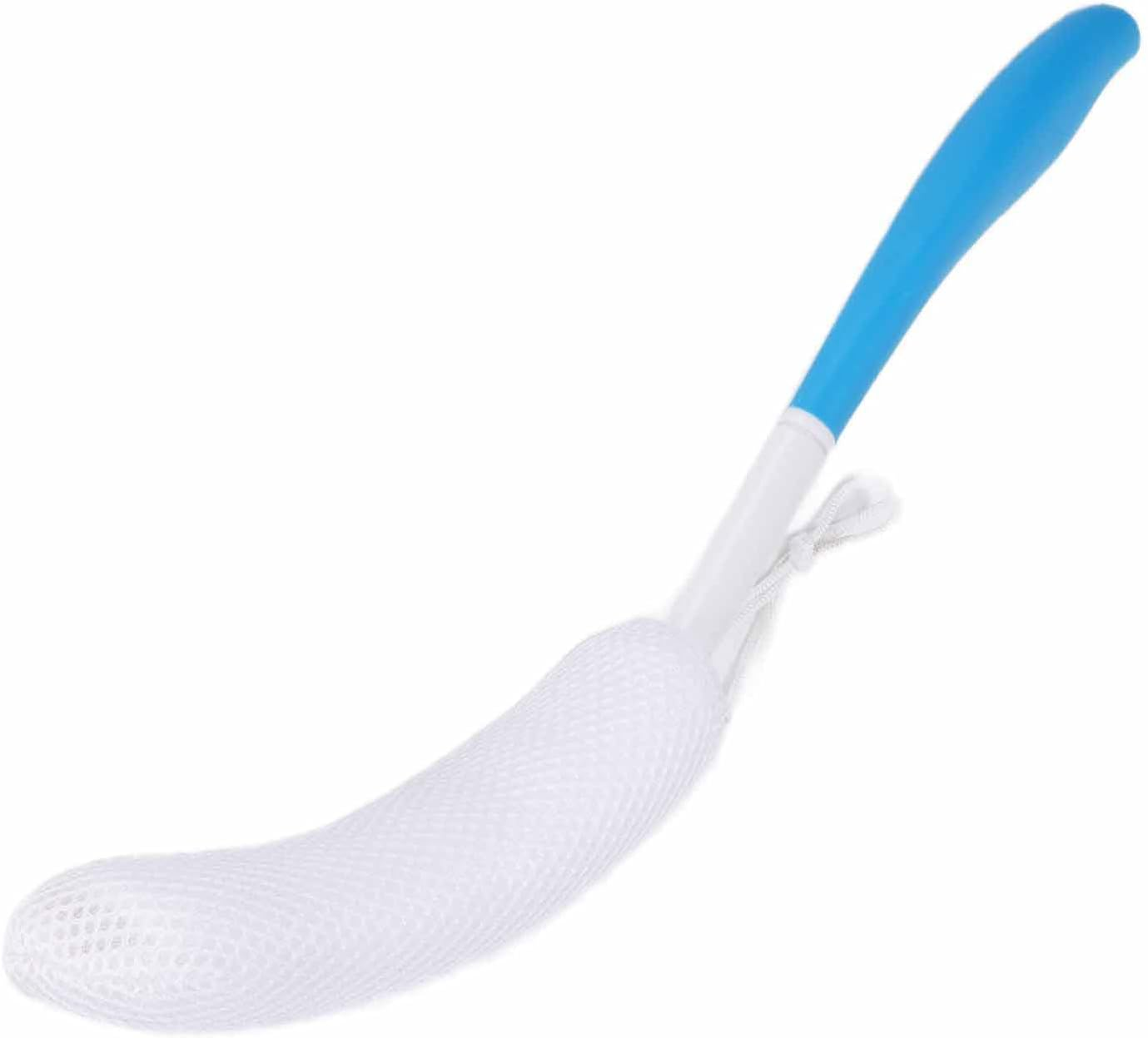 Bath Brush, Long Curved Handle Soft Sponge Body Cleansing Exfoliating Shower Brush
