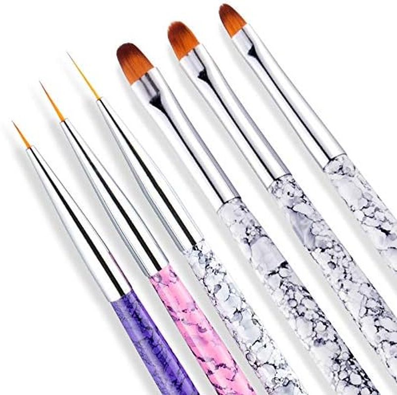 6Pcs/Set Marble Pattern Nail Art Painting Brush for Drawing Flower Pen Manicure Tools Zhengpingpai
