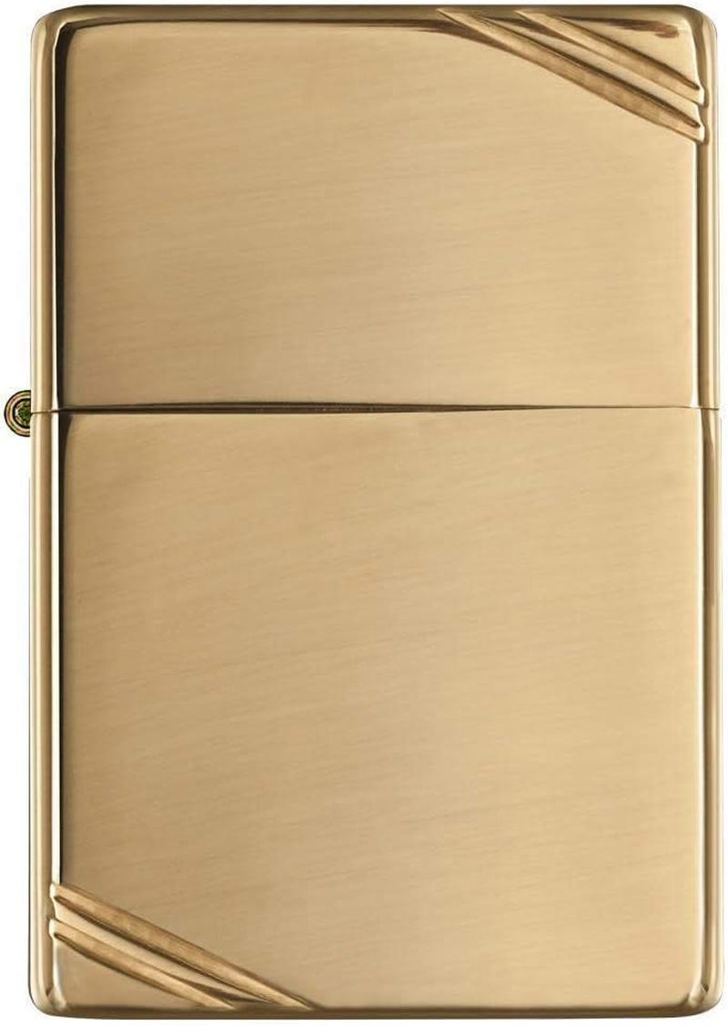 Zippo Vintage High Polish Brass Pocket Lighter with Slashes Pocket Lighter