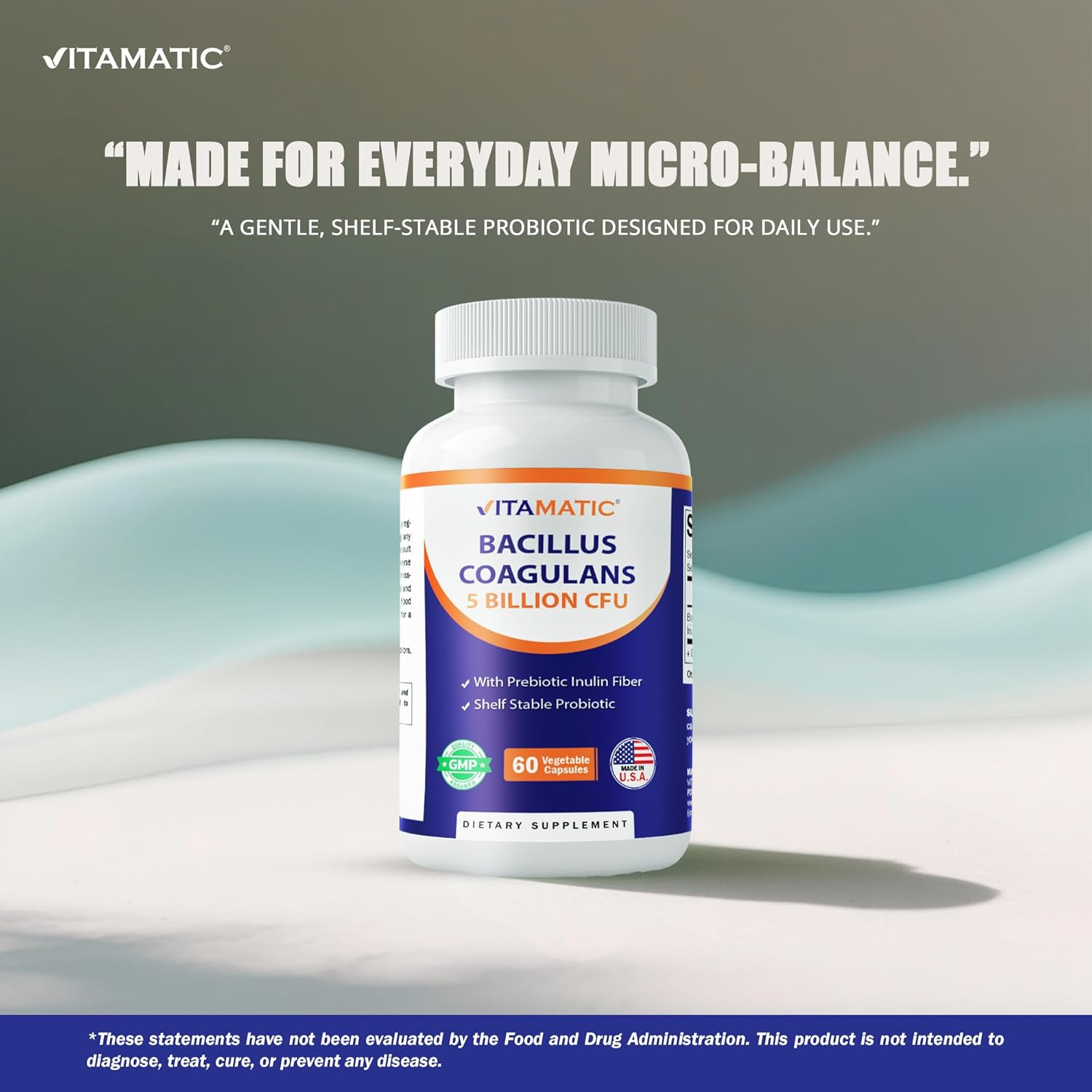 Vitamatic Bacillus Coagulans Shelf Stable Probiotic Supplement - Promote GI Digestive Health - 60 Vegetable Capsules - Survives Stomach Acids image number 6