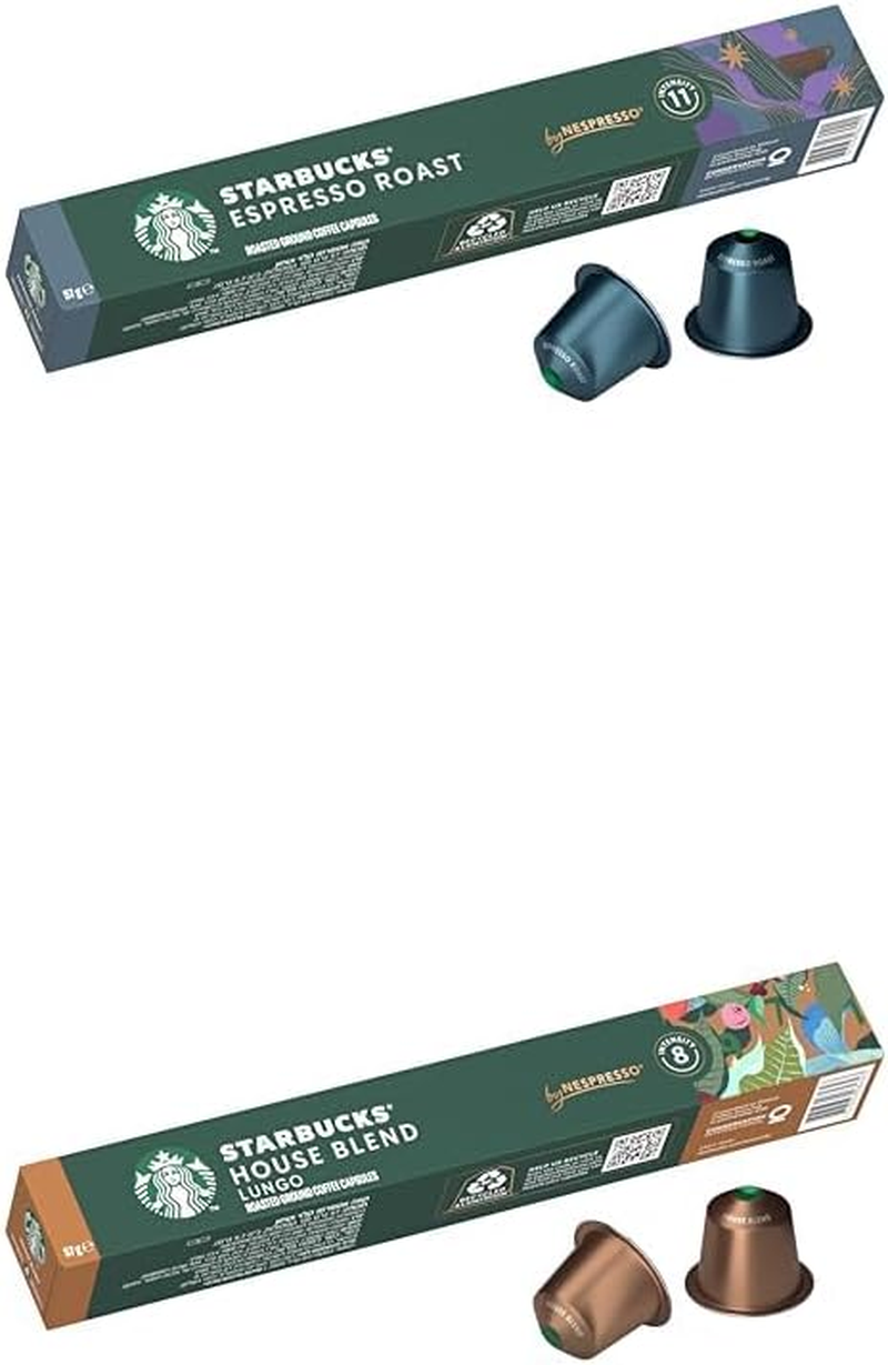 Starbucks by Nespresso Espresso Roast X4, House Blend, Italian-Style X4 Roast 10 Capsules Coffee Pods
