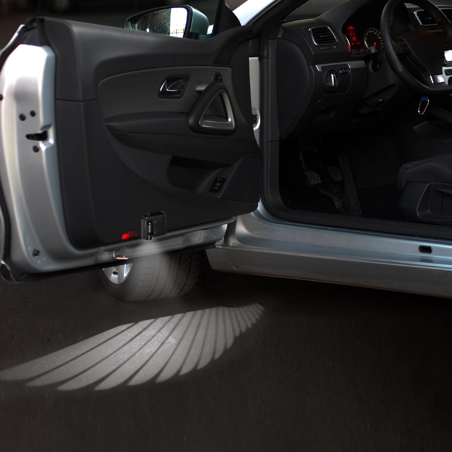 BTFO 2Pcs Car Door Lights Logo Projectors, Angel Wings Car Door Projector Lights No Drill Side Door Step LED Welcome Courtesy Lights Fit for All Car Models image number 2