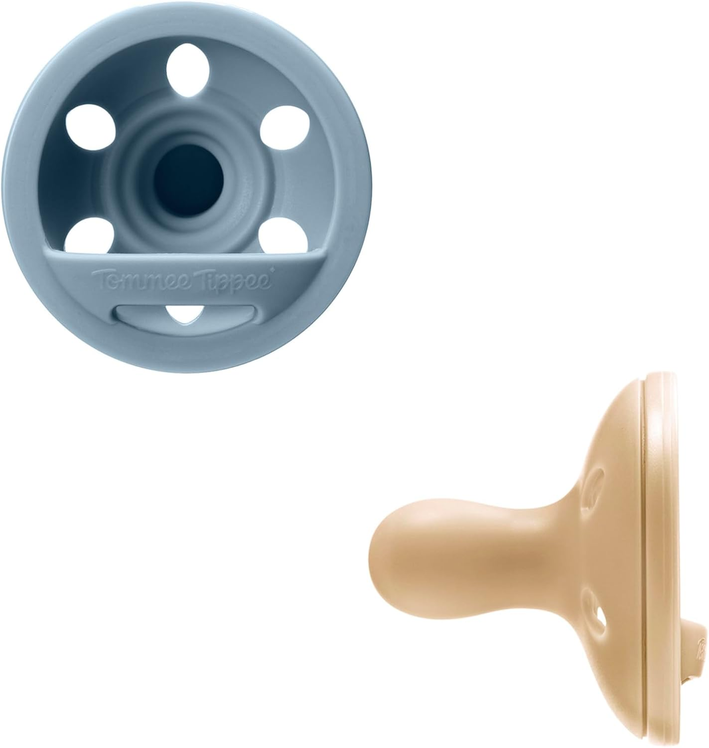 Tommee Tippee Breast-Like Soother, Lightweight, One-Piece Silicone Design, Symmetrical Teat, 6-18M, 2 Pack image number 1