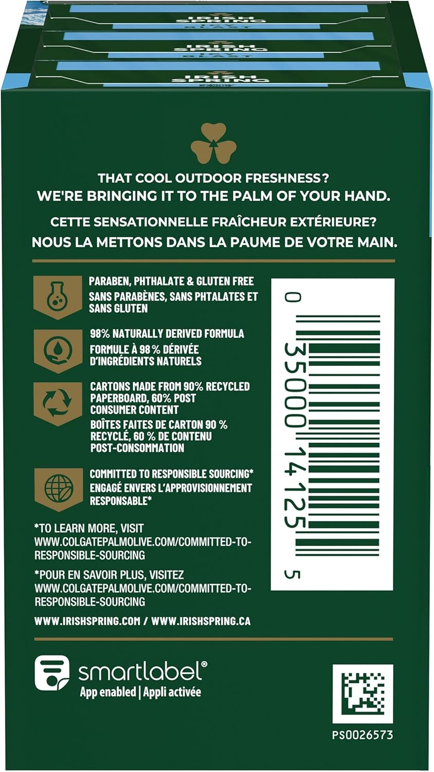 Irish Spring Bath Bar, Icy Blast 3.75 Oz, 3 X 3.75 Oz Bars image number 1