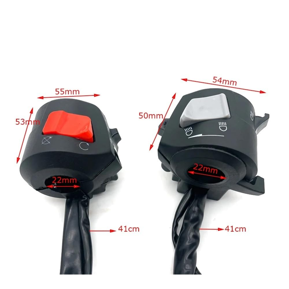 22Mm Motorcycle Switches Motorbike Horn Button Turn Signal Electric Start Handlebar Controller Switch 1 Pair image number 4