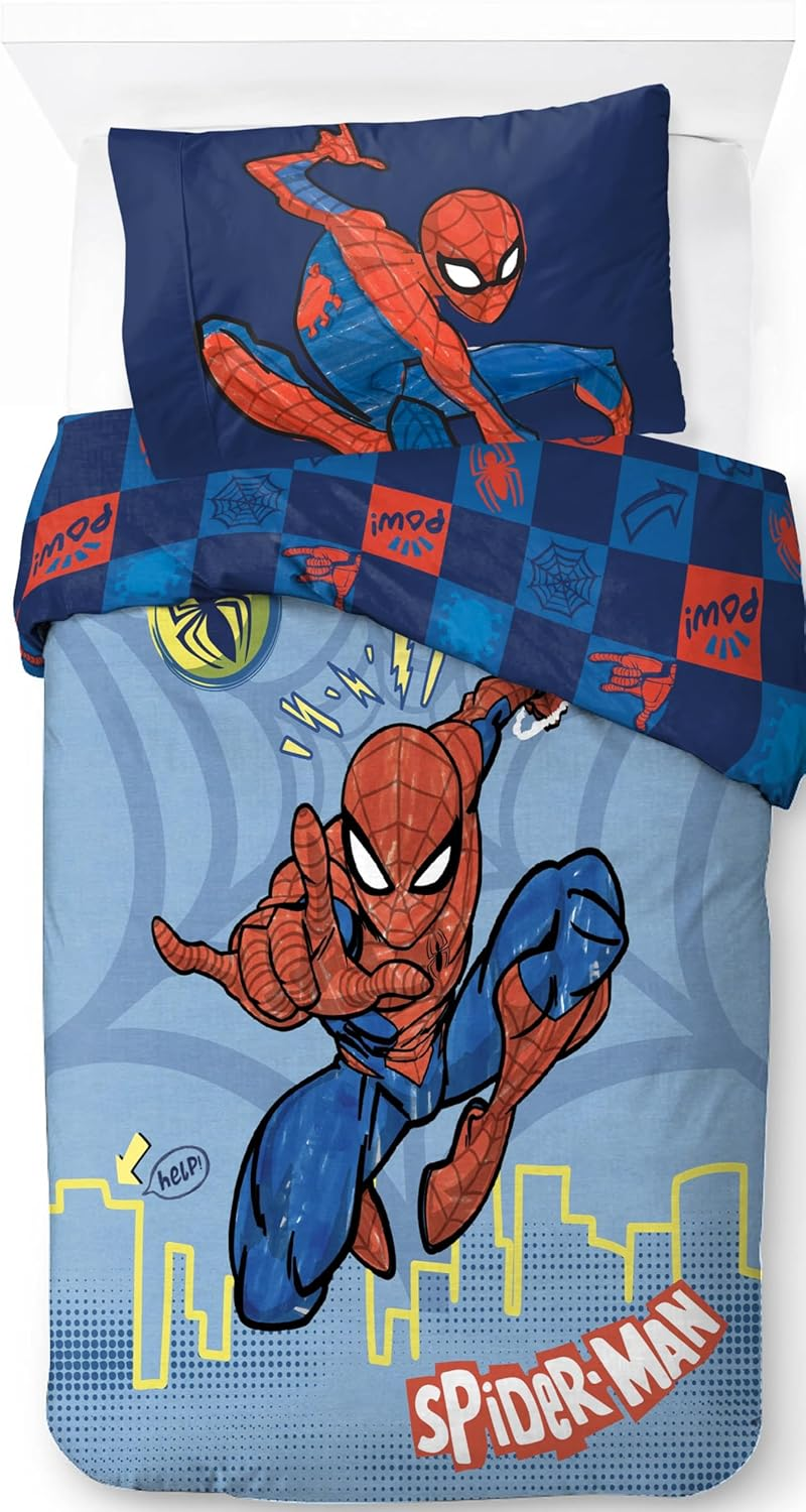 Jay Franco Marvel Spiderman Hero Power 100% Cotton Single Duvet Cover Set - Includes 50 X 70 Cm Pillowcase image number 6