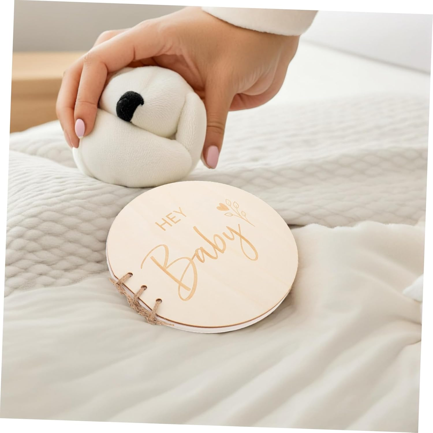 Rustic Wooden Shower Guest Book with Elegant Natural Finish Compact Keepsake Album for Newborn Boys and Pregnancy and First Birthday